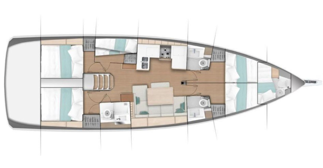 Sun Odyssey 490 - 5 + 1 cab. Goldfish