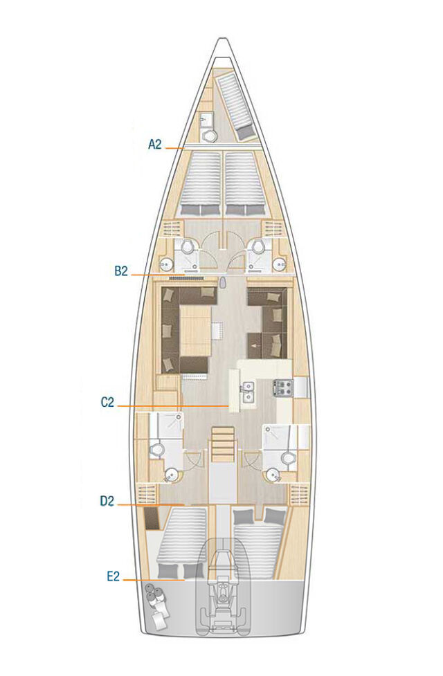 Hanse 588 - 4 + 1 cab. Nausicaa II