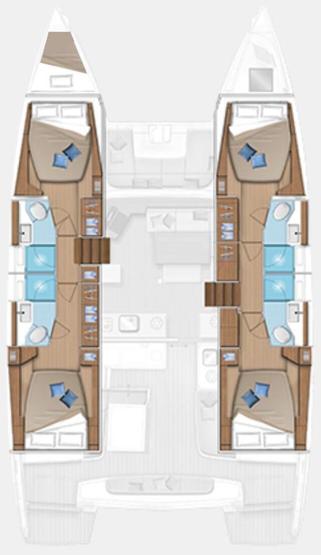 Lagoon 46 - 4 + 1 cab. Blu