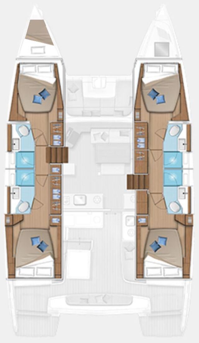 Lagoon 46 - 4 + 1 cab. Blu