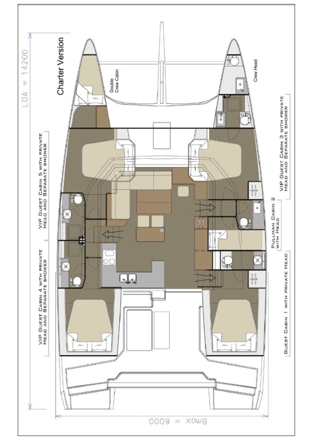 Dufour 48 Catamaran - 5 + 1 cab. Uno