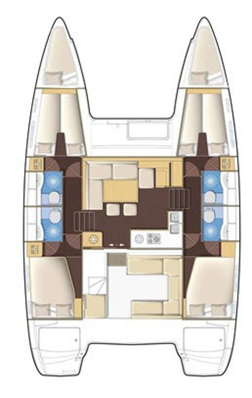 Lagoon 400 S2 - 4 + 1 cab. Sailing Blue 4