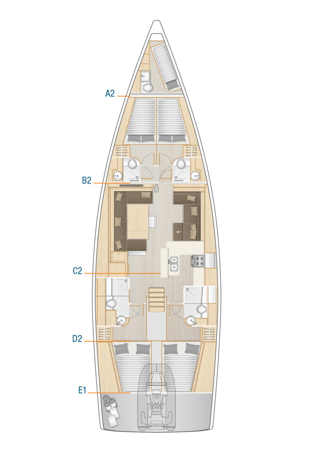 Hanse 588 - 4 + 1 cab. Mischief 2.0