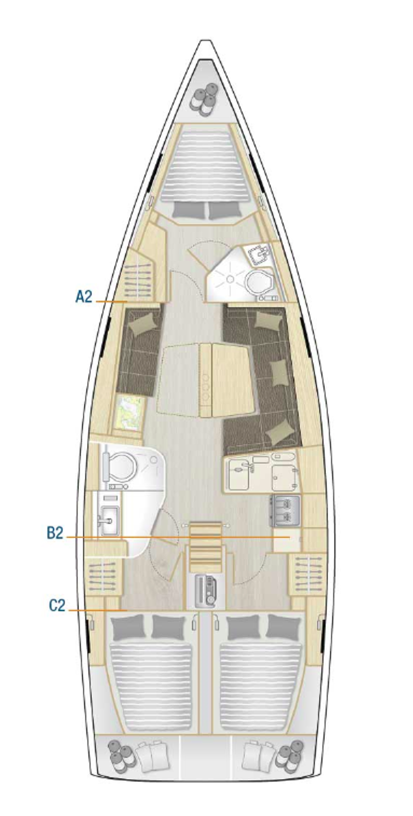 Hanse 418 - 3 cab. Estel