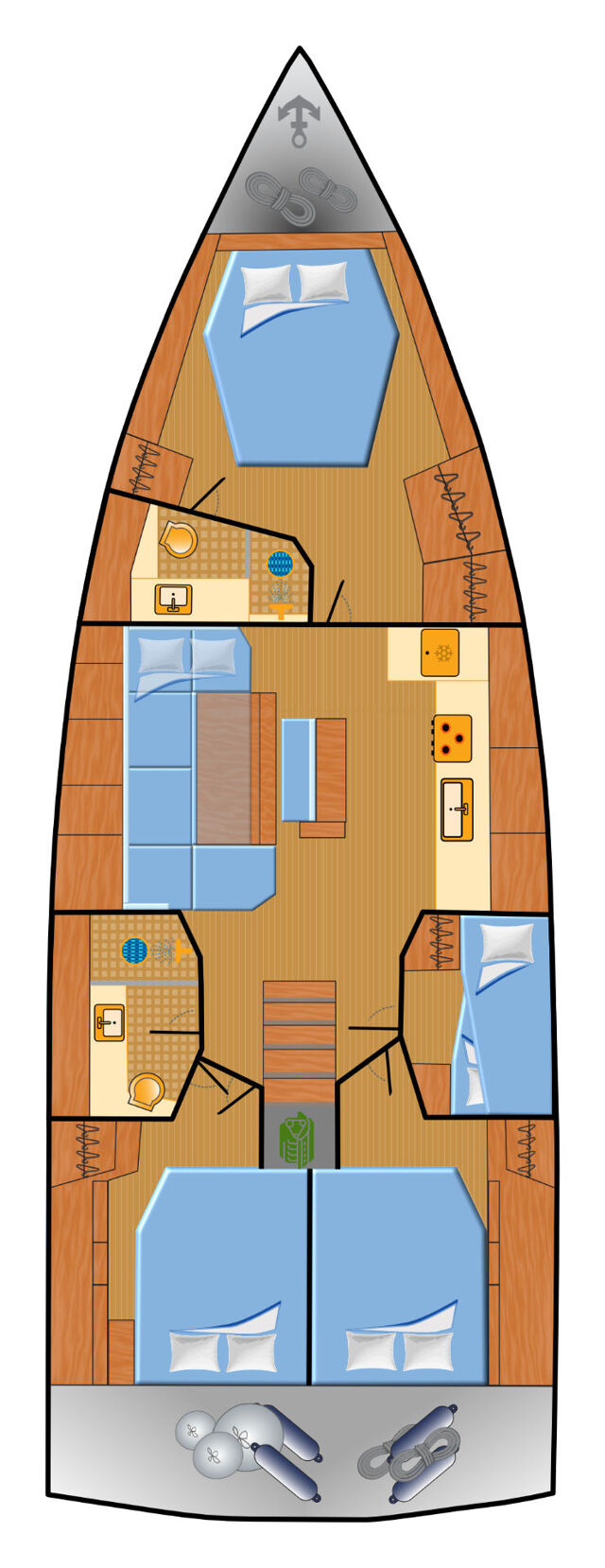 Hanse 460 - 4 cab. freebe
