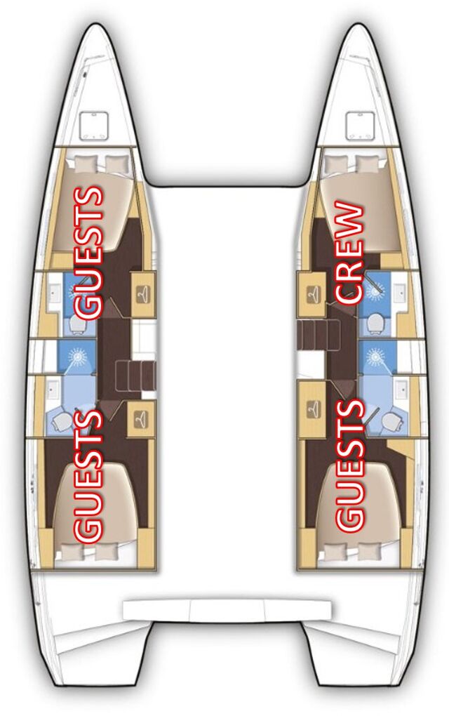 Lagoon 42 - 3 + 1 cab. Aura