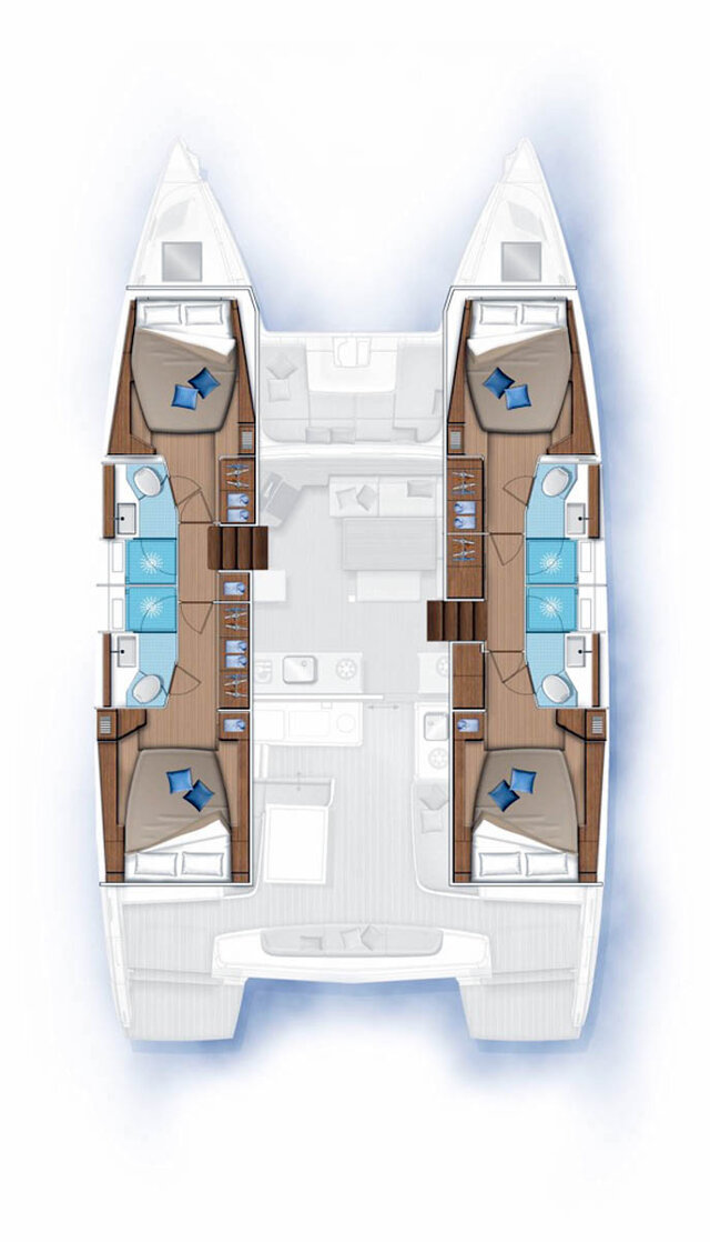 Lagoon 46 - 4 + 2 cab.  Happy Fluke