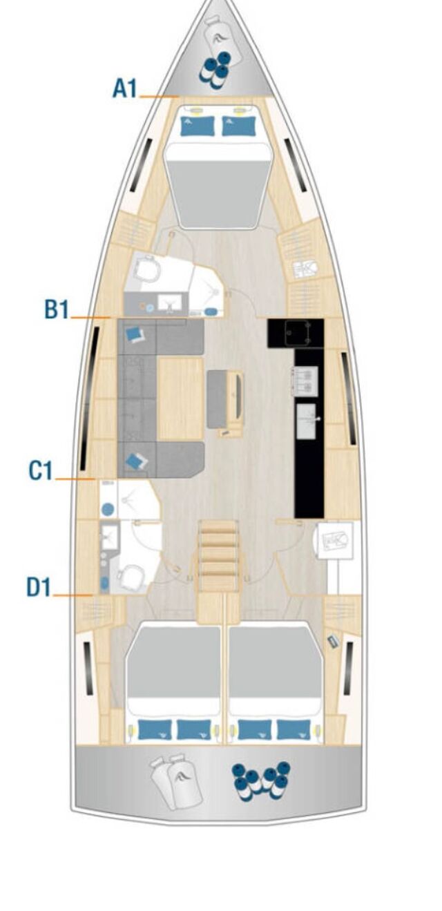 Hanse 460 - 3 cab FeMi Star