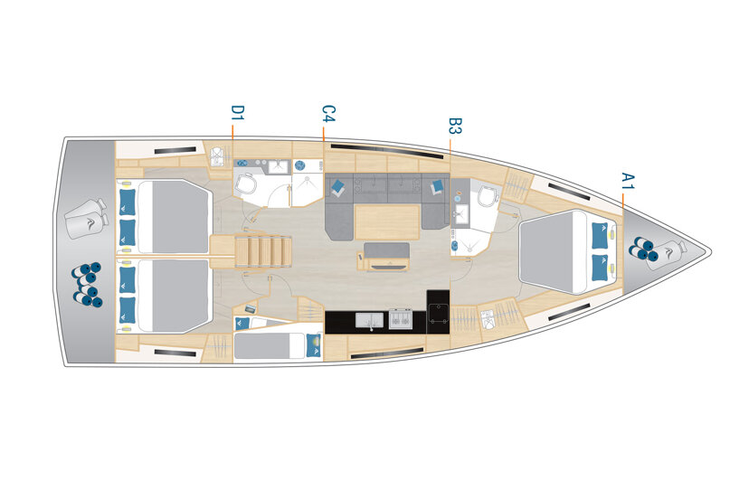 Hanse 460 - 4 cab. Infinity - OW