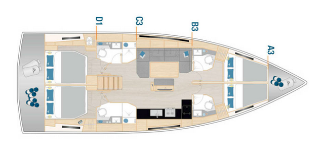 Hanse 460 - 4 cab. Nami