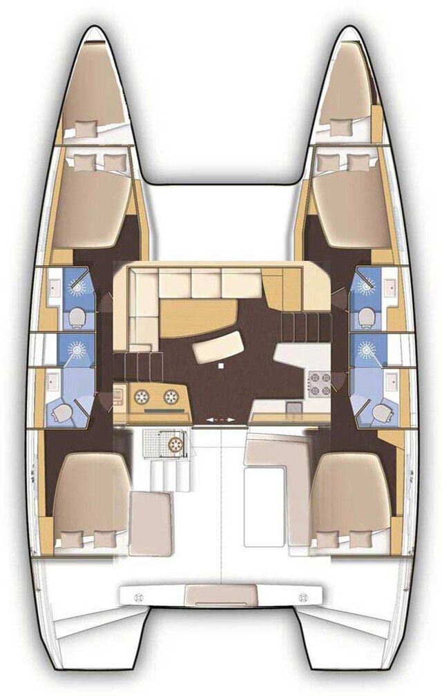 Lagoon 42 - 4 + 2 cab. Top Light