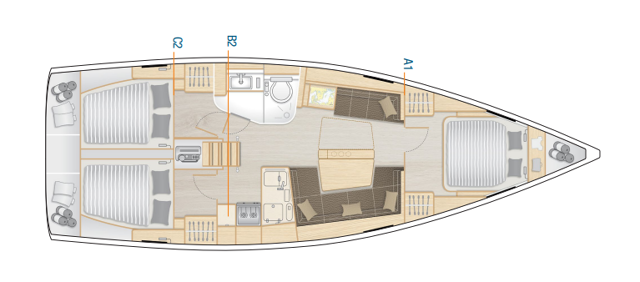 Hanse 418 - 3 cab. Lauda