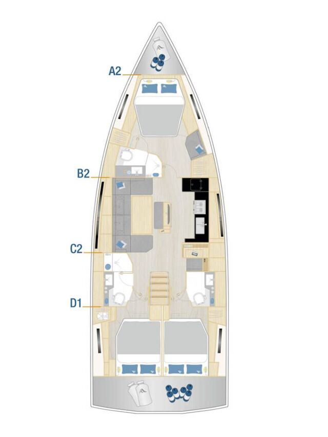 Hanse 460 - 3 cab Felice