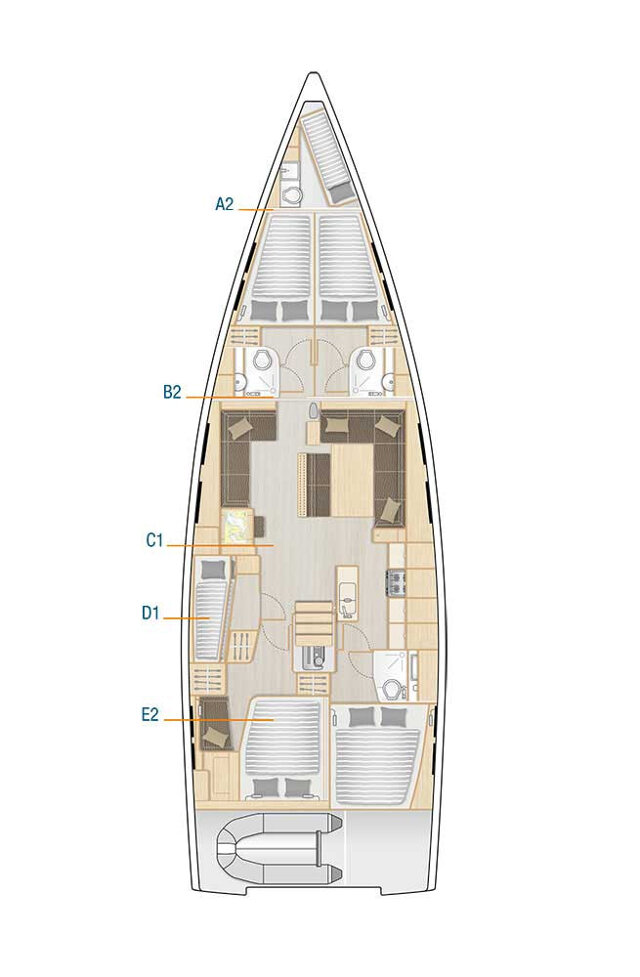 Hanse 548 - 5 + 1 cab. Adele