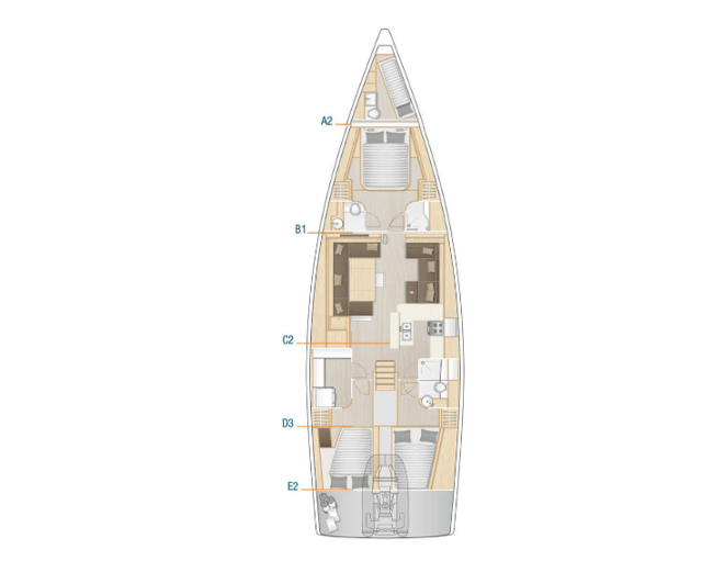 Hanse 588 - 3 + 1 cab. Salty by Nature