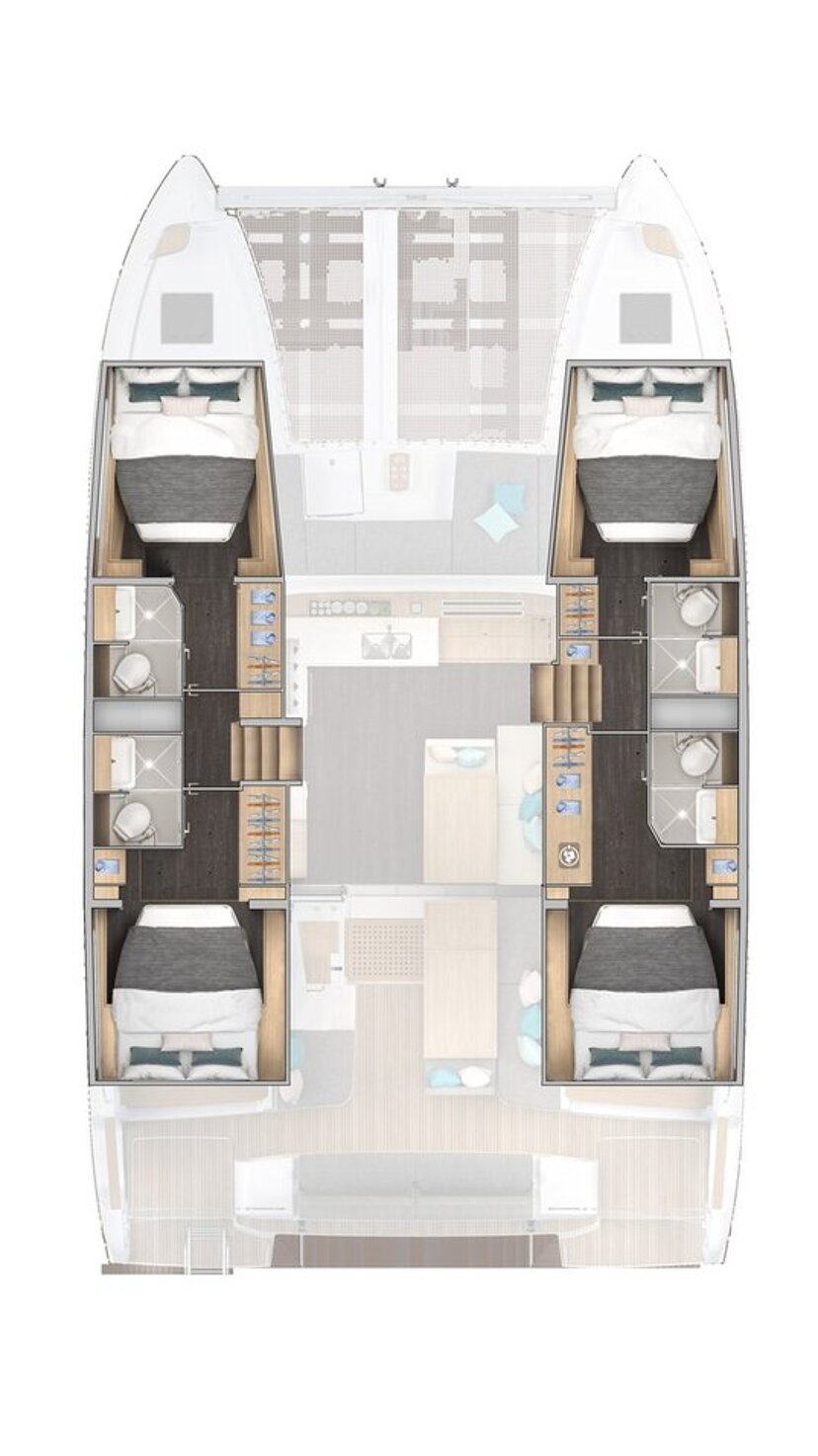 Lagoon 43 - 4 + 2 cab. Stela