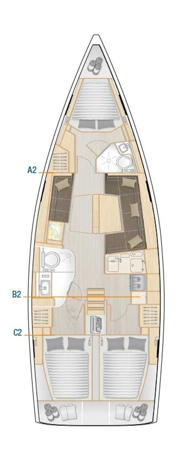 Hanse 418 - 3 cab. Chrisama