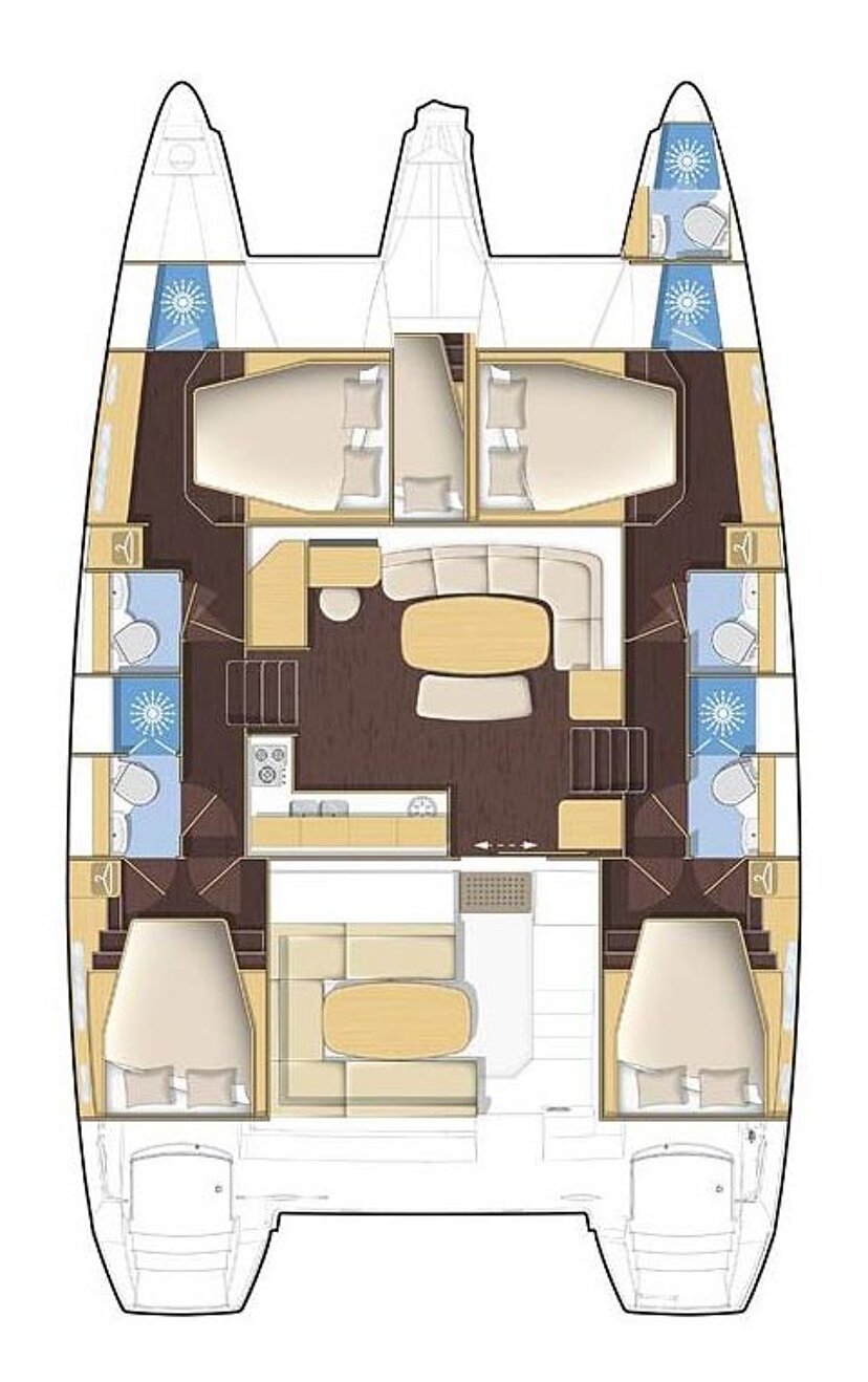 Lagoon 421 - 4 + 1 cab. Patch Work