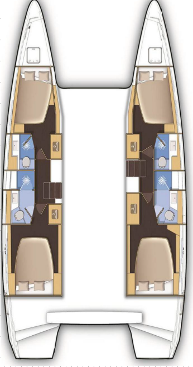 Lagoon 42 - 4 + 2 cab. Media Luna
