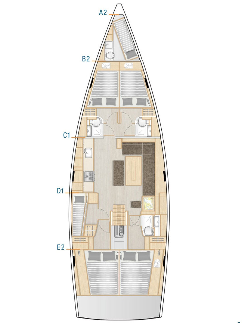 Hanse 508 - 5 + 1 cab. Attraction