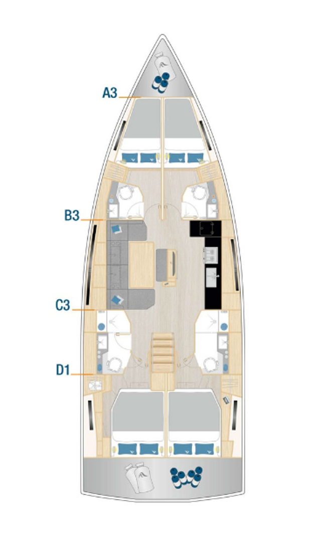 Hanse 460 - 4 cab. Captain K