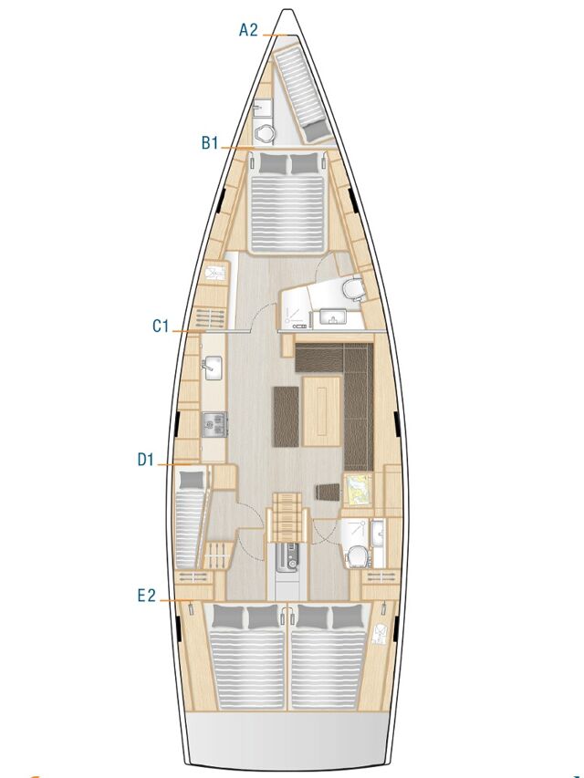 Hanse 508 - 4 + 1 cab. Charlabelle - OW
