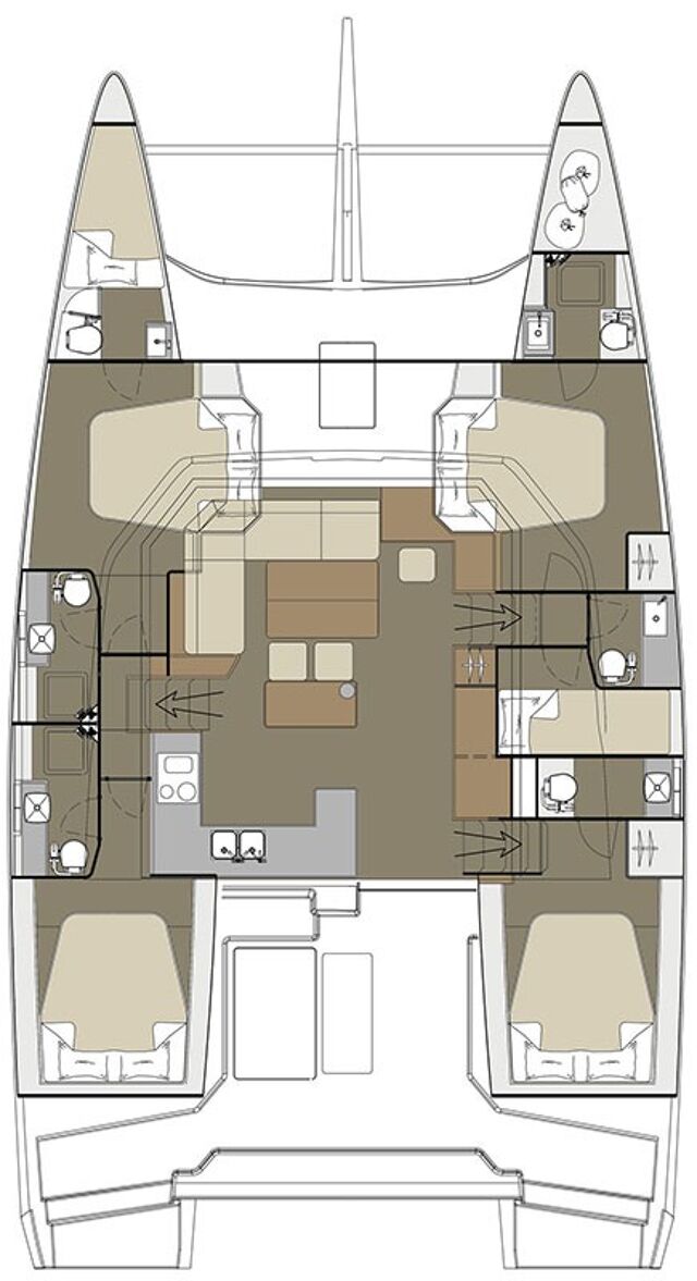 Dufour 48 Catamaran - 5 + 2 cab Hawaii 5-0