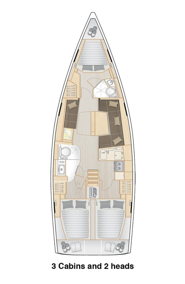 Hanse 418 - 3 cab. Azur