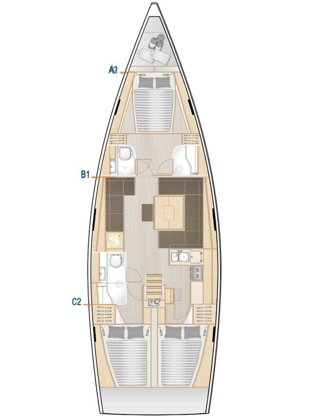 Hanse 458 - 3 cab. Meraki of London